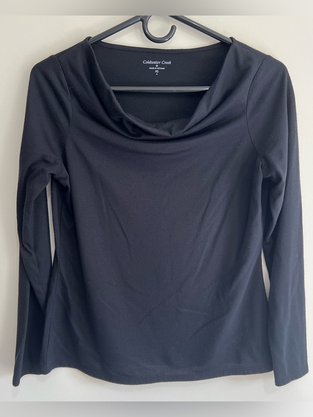Coldwater Creek Women’s Black Top with Drape Neckline - Size XS/4